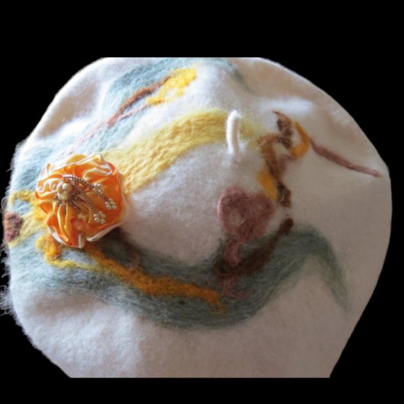 VINTAGE BERET - HAT - FRENCH CHIC - BOHEMIAN STYLE - ONE SIZE - UNBRANDED. - Picture 3 of 10